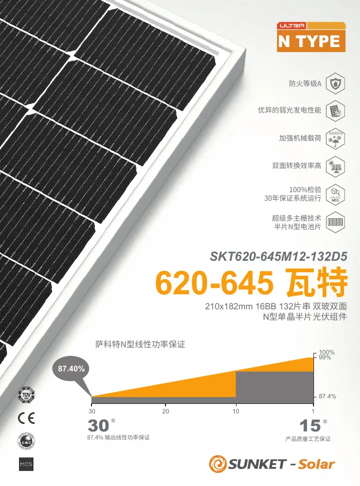 (30-28) SKT620-645M12-132D5（常规双玻，白网格背玻2mm，210R ） 中文技术规格书封面