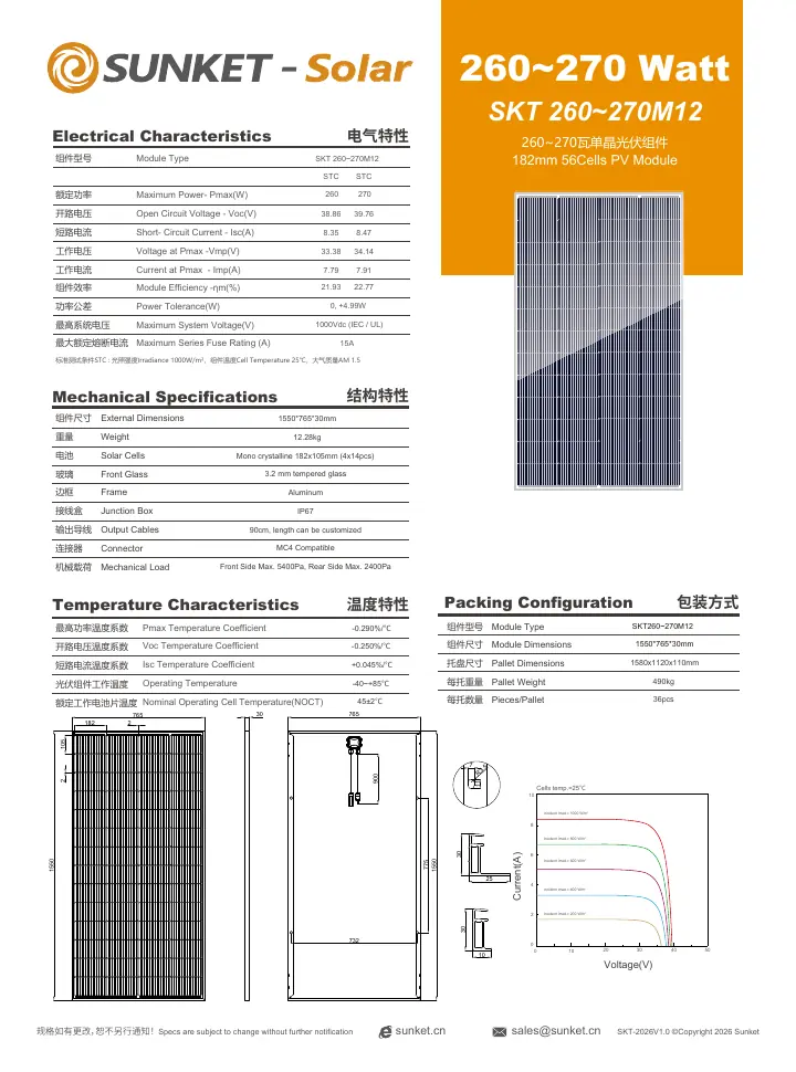 SKT260~270M12 中文技术规格书封面