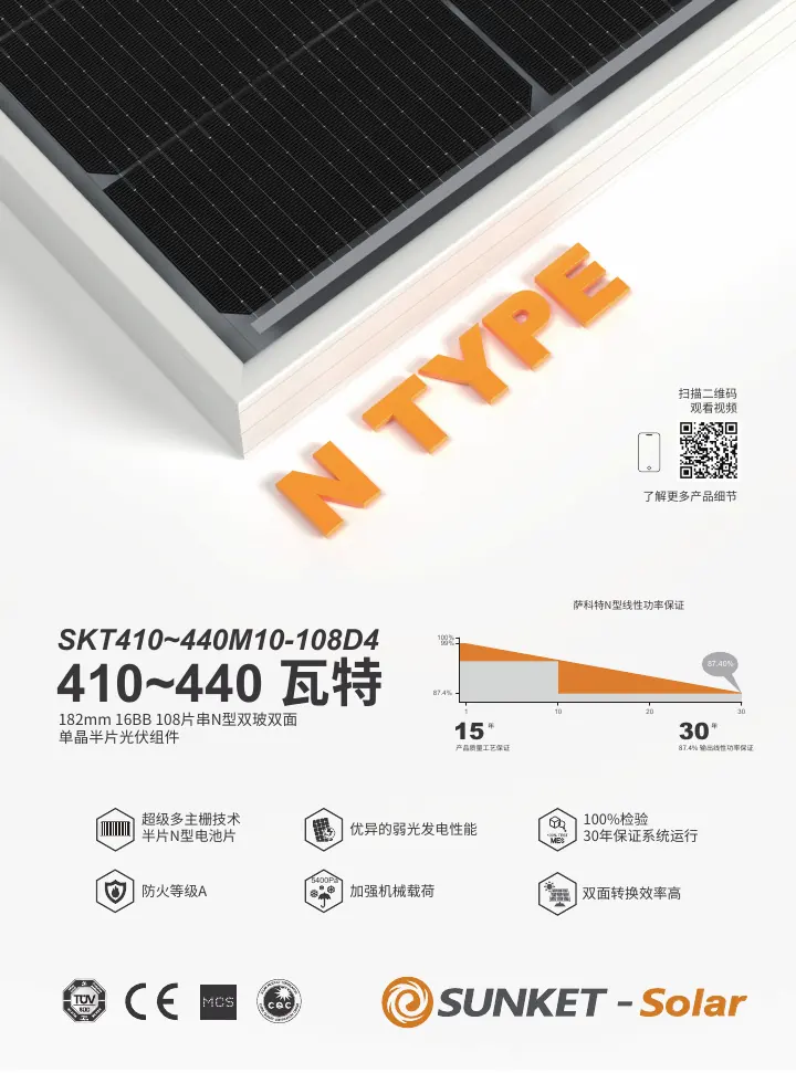 SKT410~440M10-108D4（双玻双面，透明背玻2mm） 中文技术规格书封面