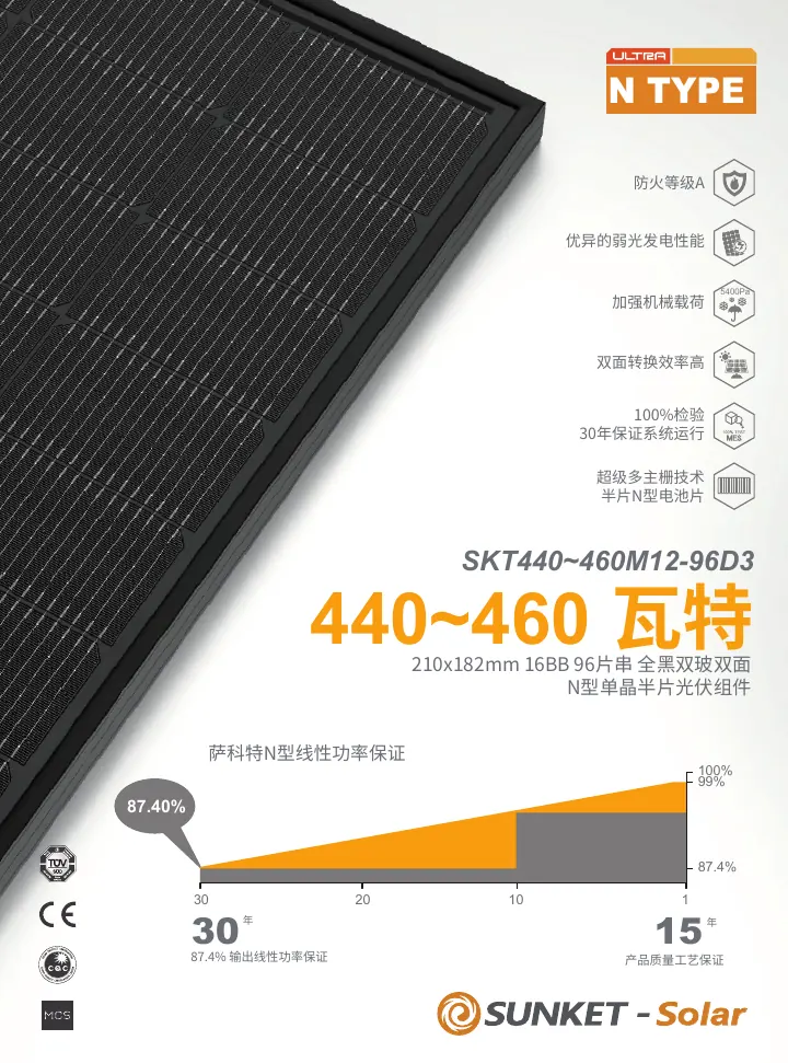 SKT440-460M12-96D3(全黑双玻，黑网格背玻1.6mm，210R） 中文技术规格书封面