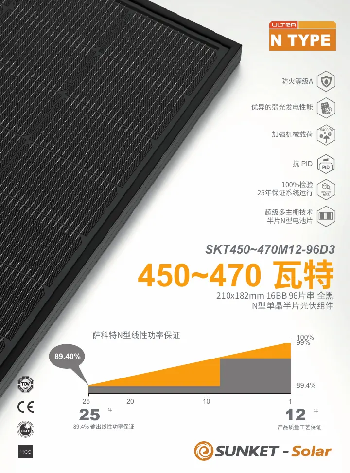 SKT450-470M12-96D3(常规单玻，黑背板，210R） 中文技术规格书封面