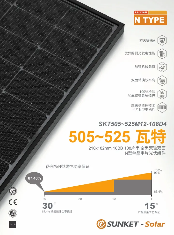 SKT505~525M12-108D4（全黑双玻，透明背玻1.6mm，210R） 中文技术规格书封面